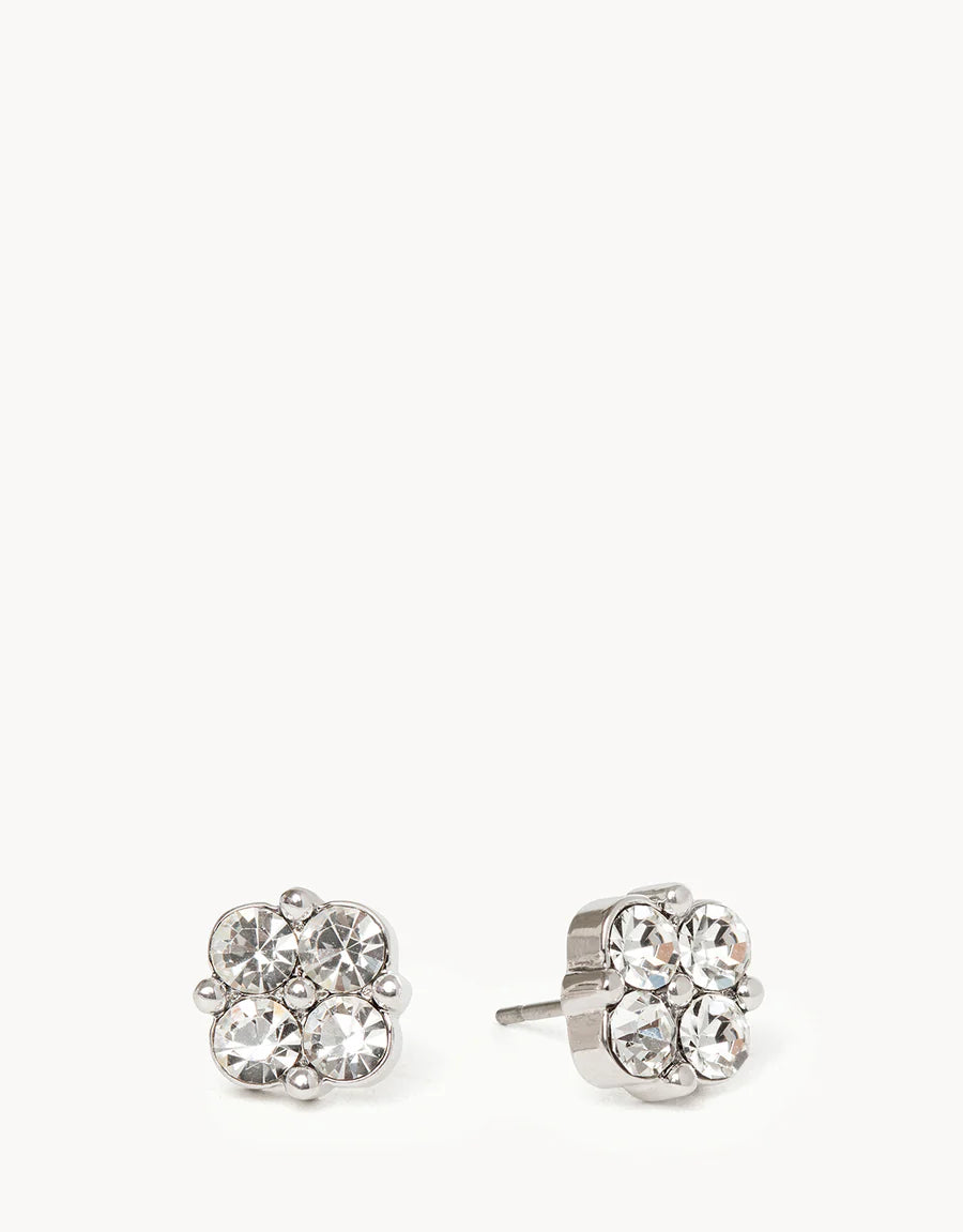 SILVER BLESSED/CRYSTAL CLOVER SEA LA VIE EARRINGS