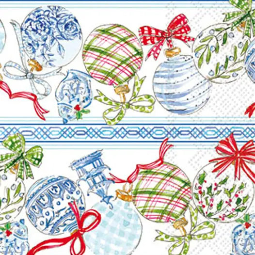 BLUE ORNAMENTS GUEST TOWEL