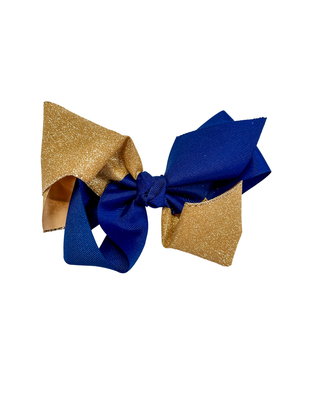 NAVY & GLITTER GOLD CRISS CROSS BOW