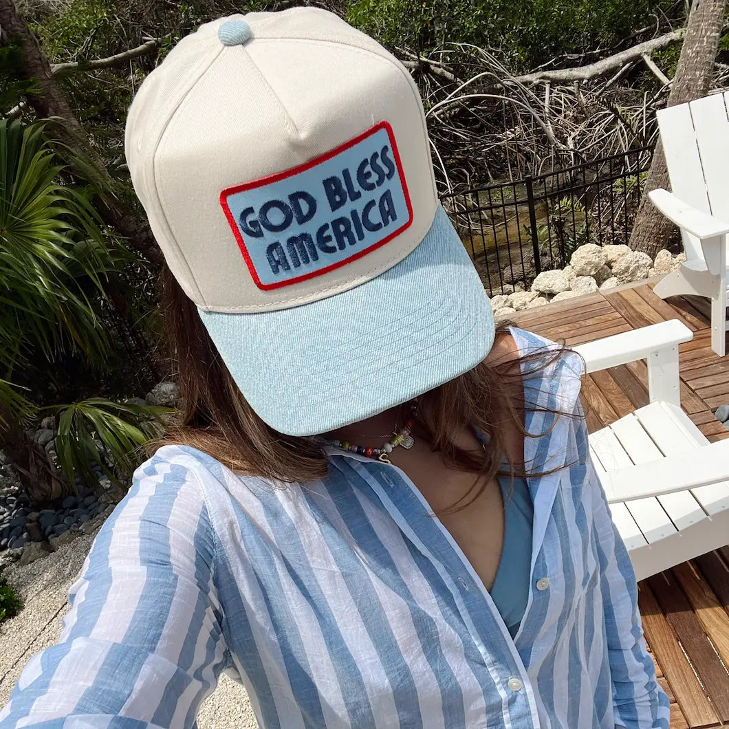 GOD BLESS AMERICA DENIM HAT