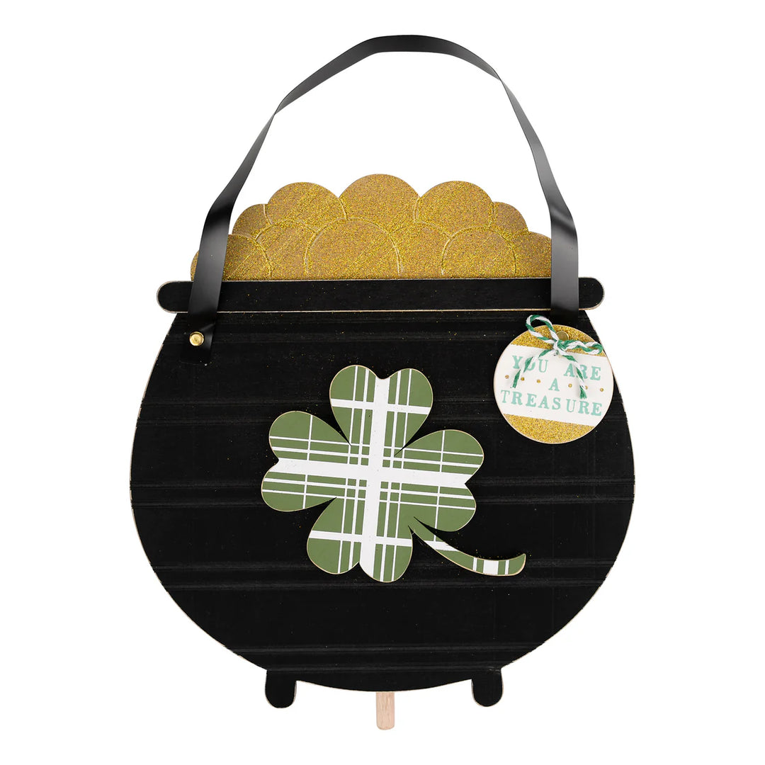 SHAMROCK POT OF GOLD WELCOME BOARD TOPPER