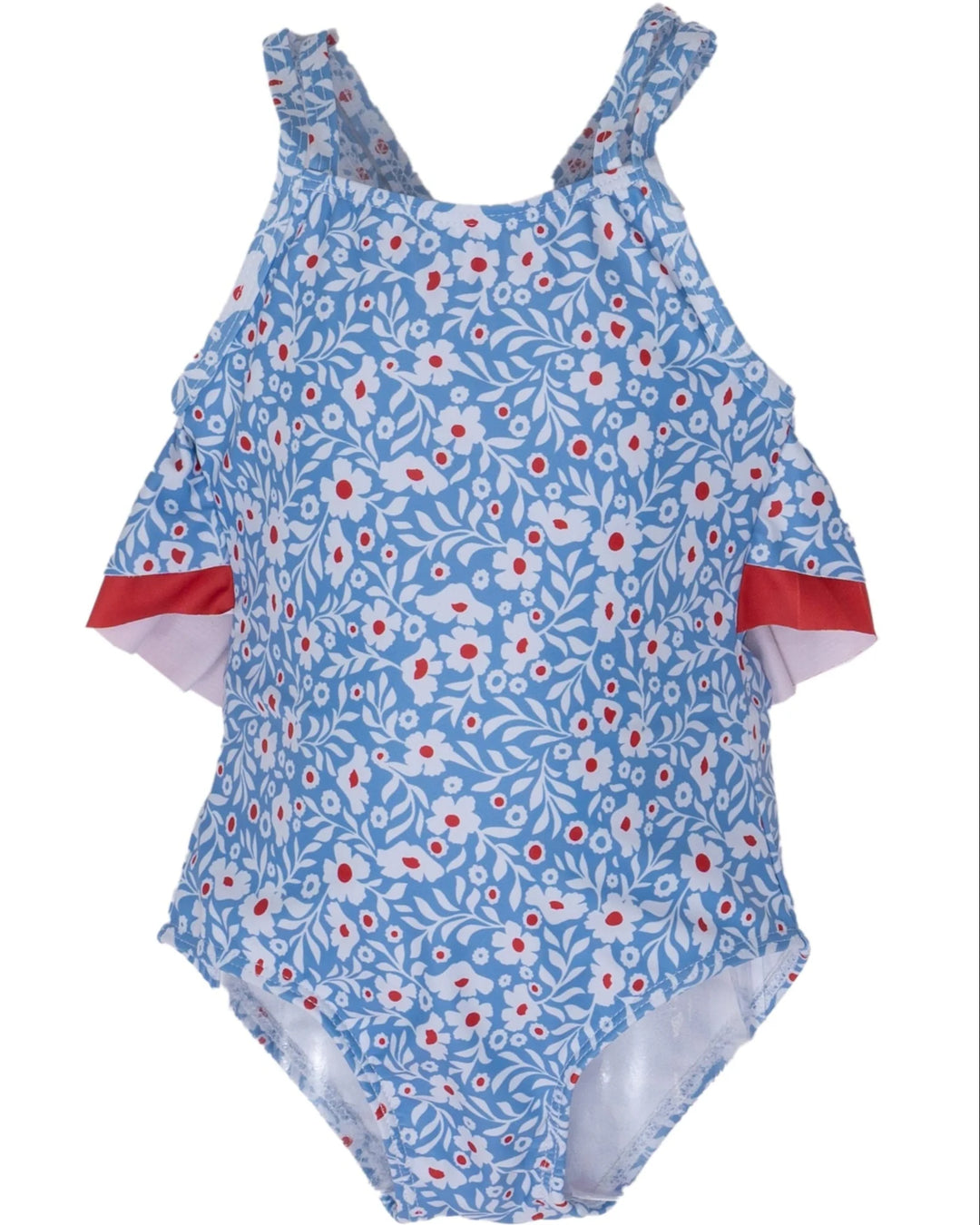 RED WHITE BLUE FLORAL LAGUNA SWIMSUIT
