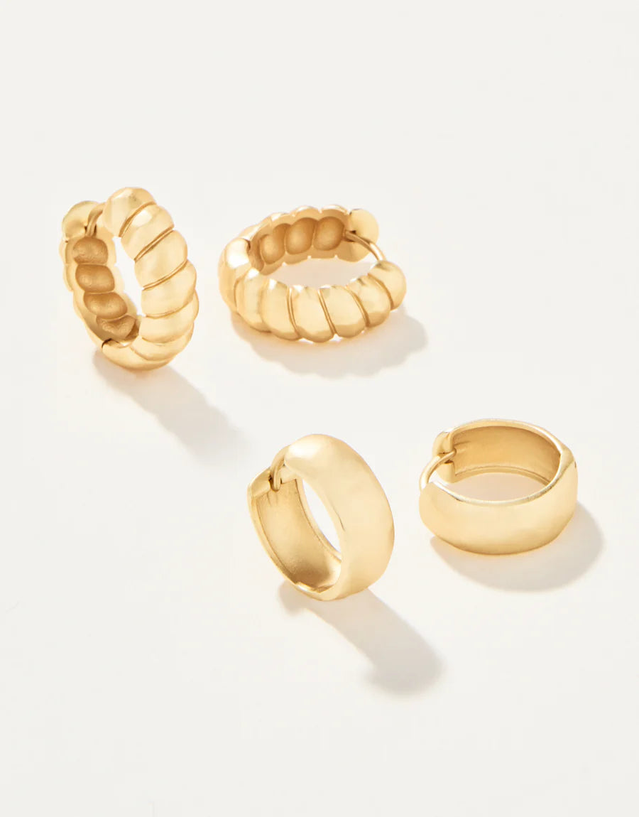 GOLD CLASSIC HOOP EARRING SET
