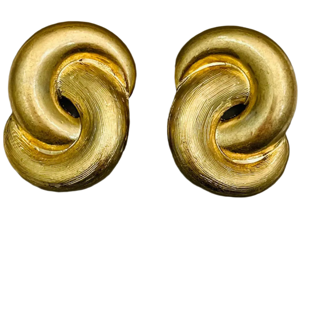 GOLD VINTAGE ROUND LINK EARRINGS