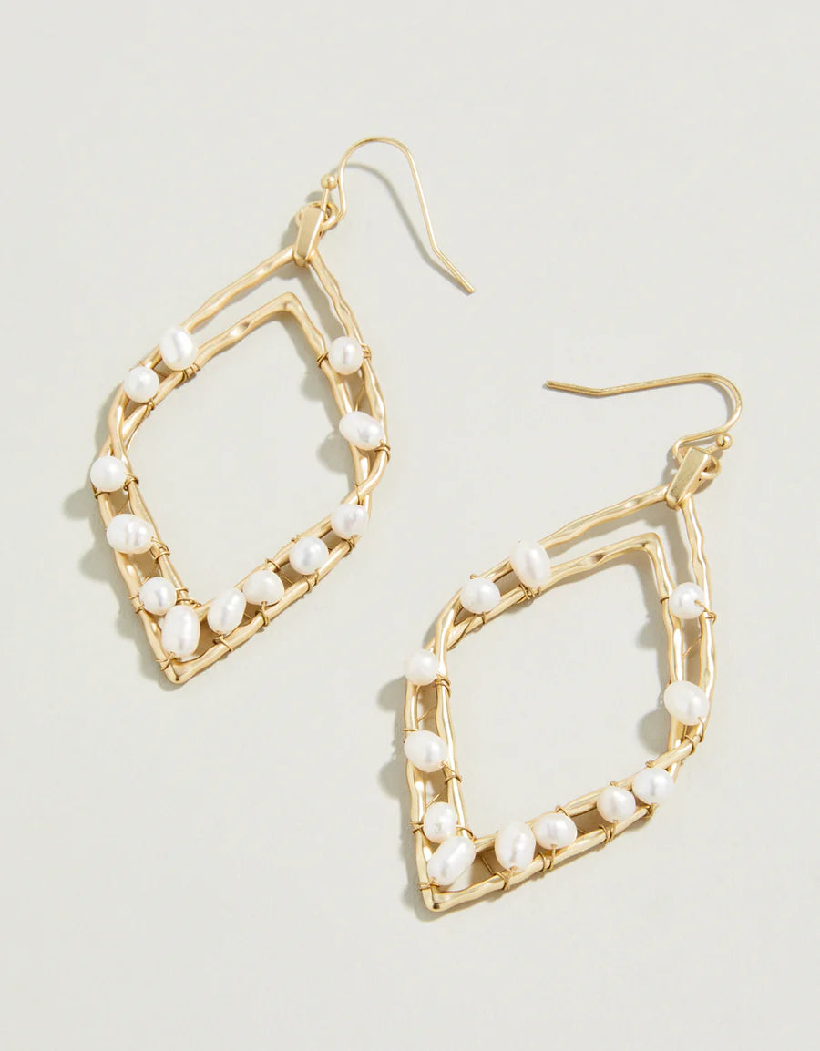 DECO DRAMA BEADED EARRINGS PEARL