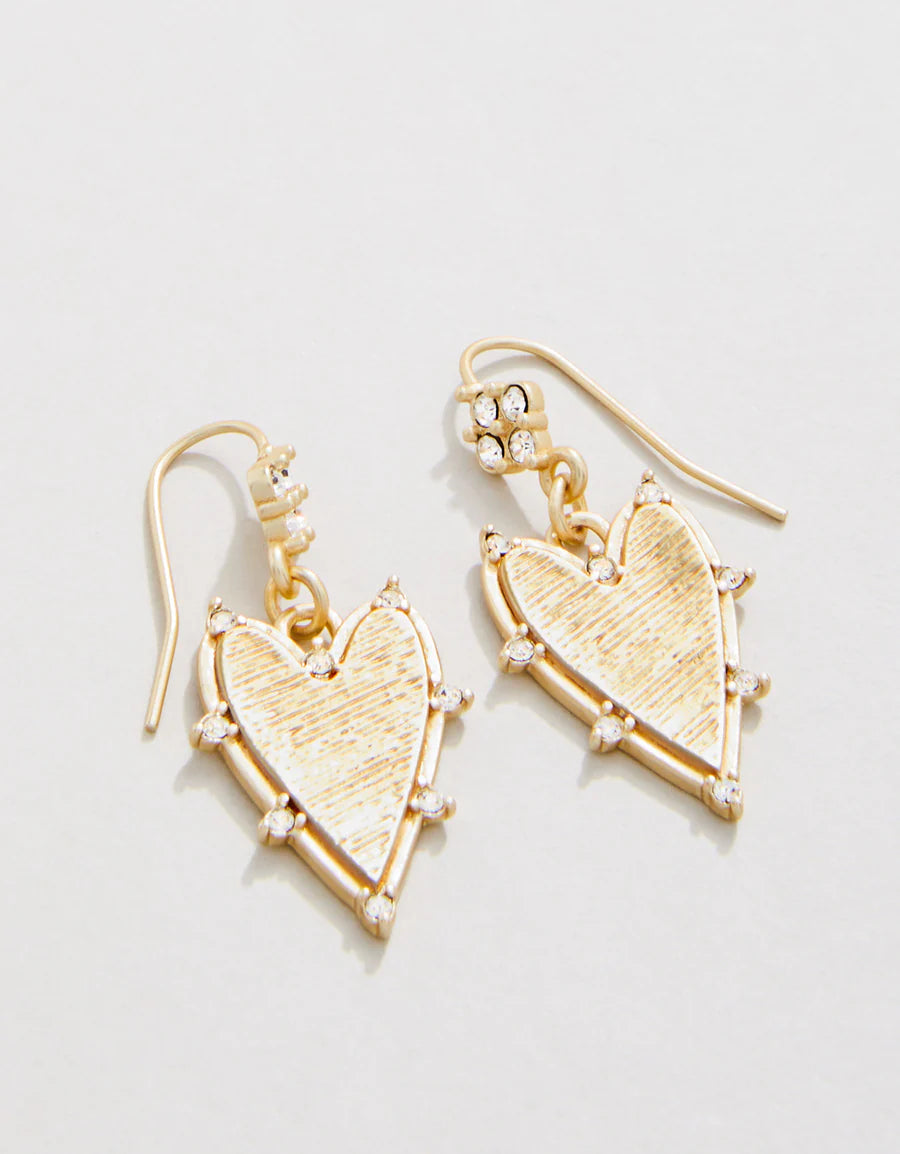 CRYSTAL NOBLE HEART EARRINGS