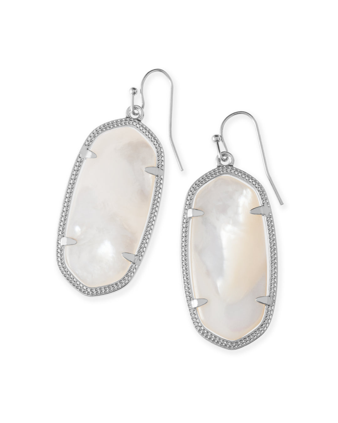 ELLE DROP EARRINGS, RHODIUM IVORY MOTHER OF PEARL