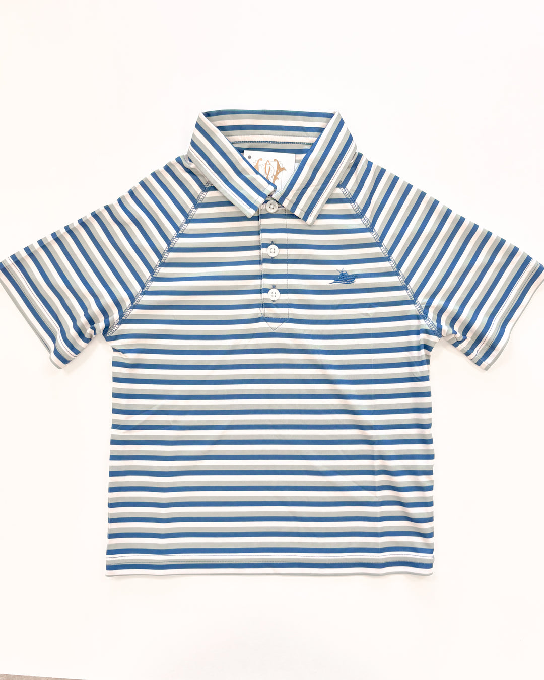 NAVY, FOG & GREEN BOYS POLO