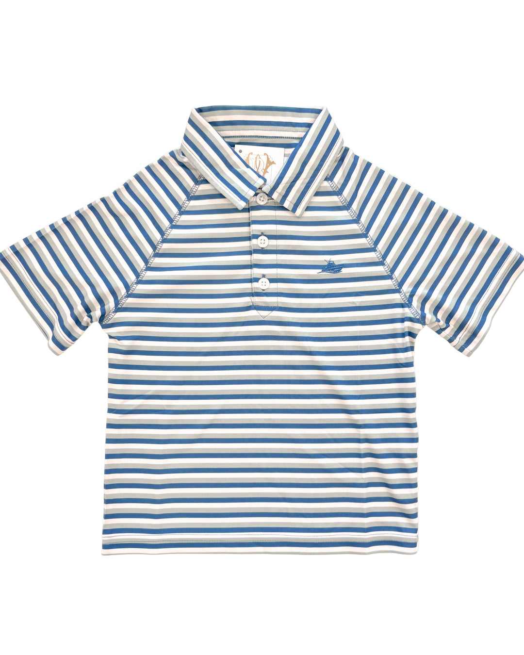 Navy, Fog & Green Boys Polo – Classic Striped Polo Shirt for Boys | Walker Boutique