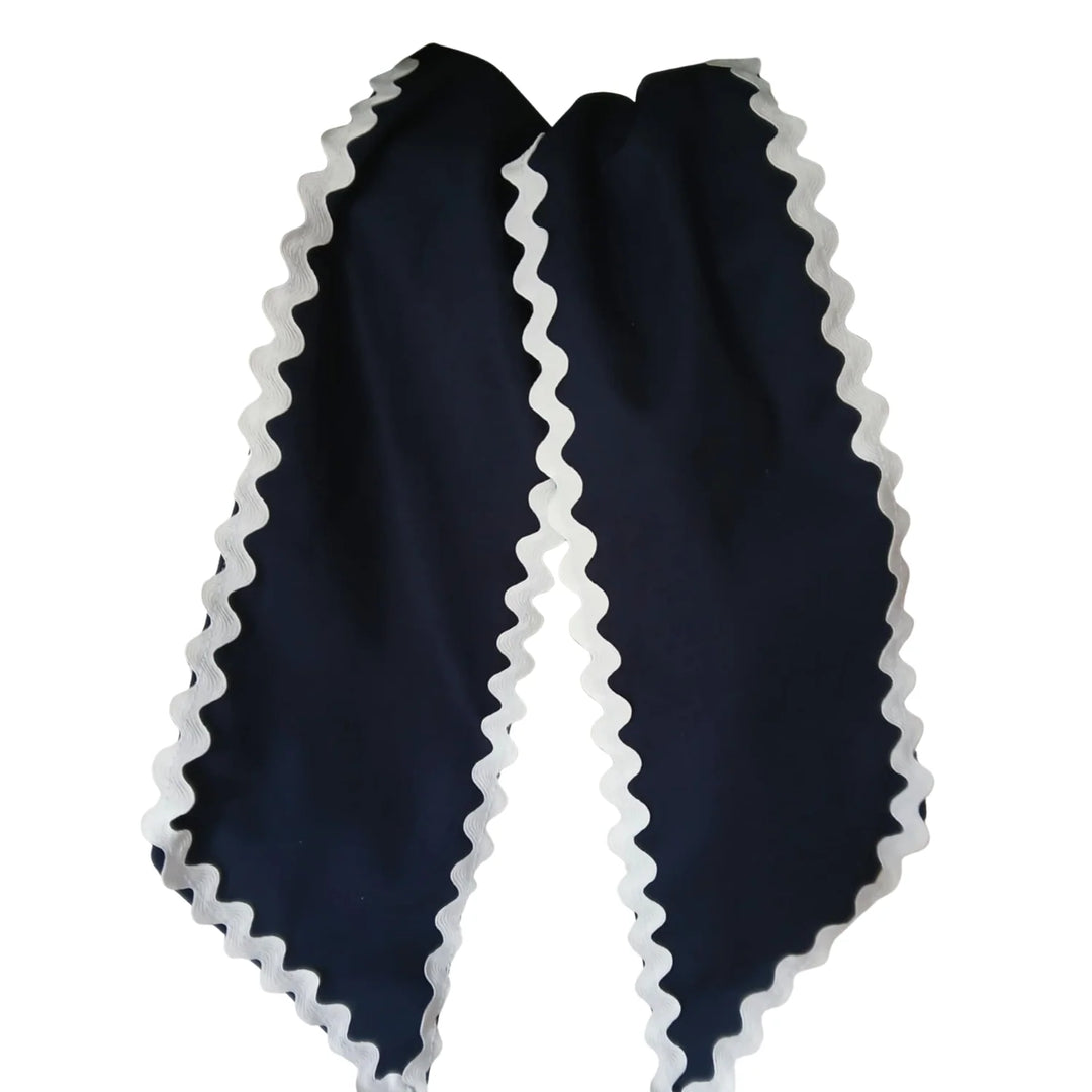 CUSTOM MONOGRAM RICK RACK TRIMMED WREATH SASH