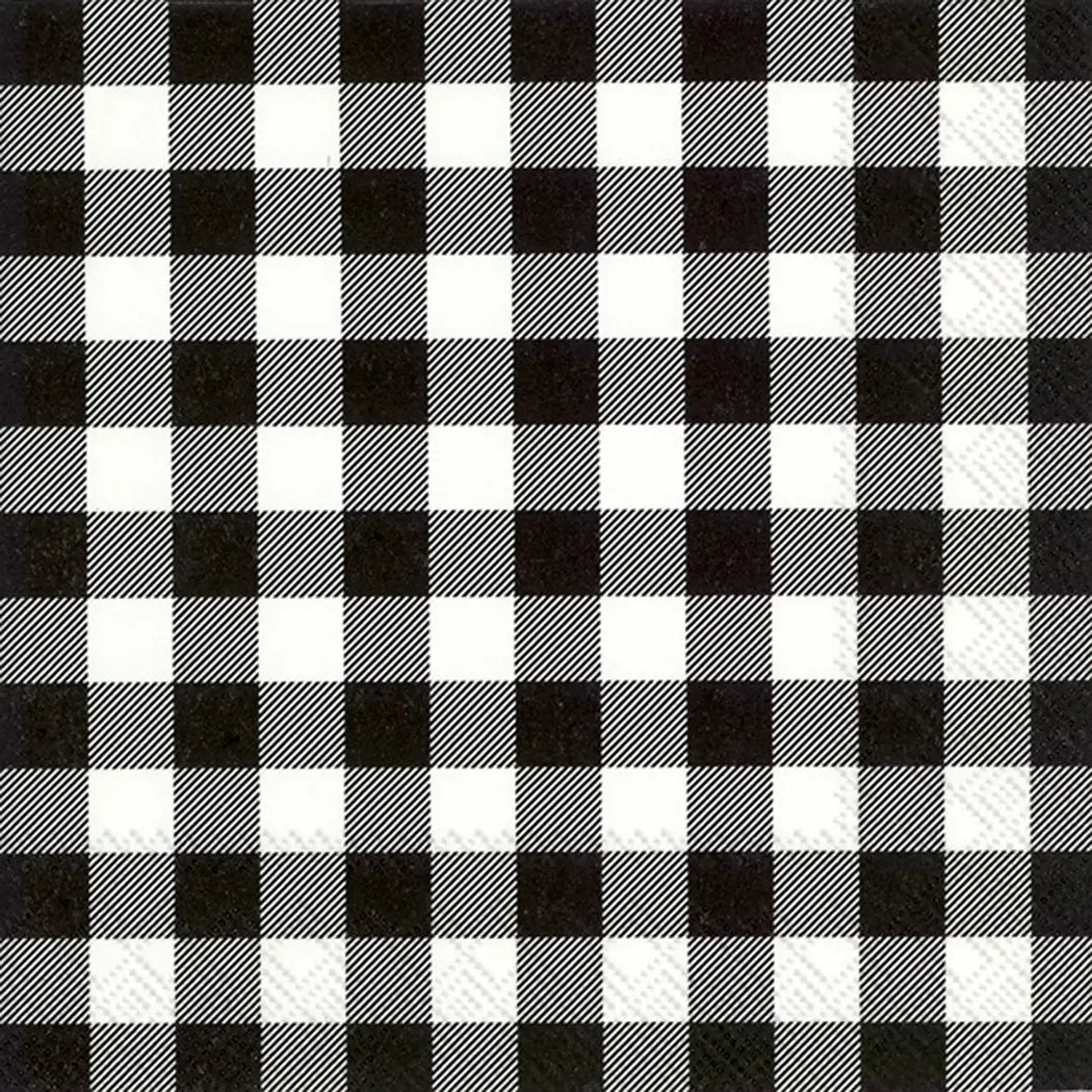 BLACK BUFFALO CHECK COCKTAIL NAPKIN