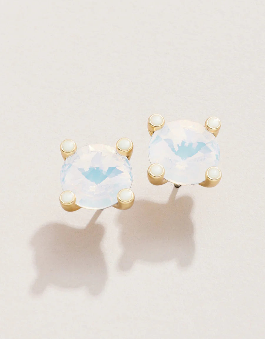 CLARA STUD EARRINGS WHITE OPAL