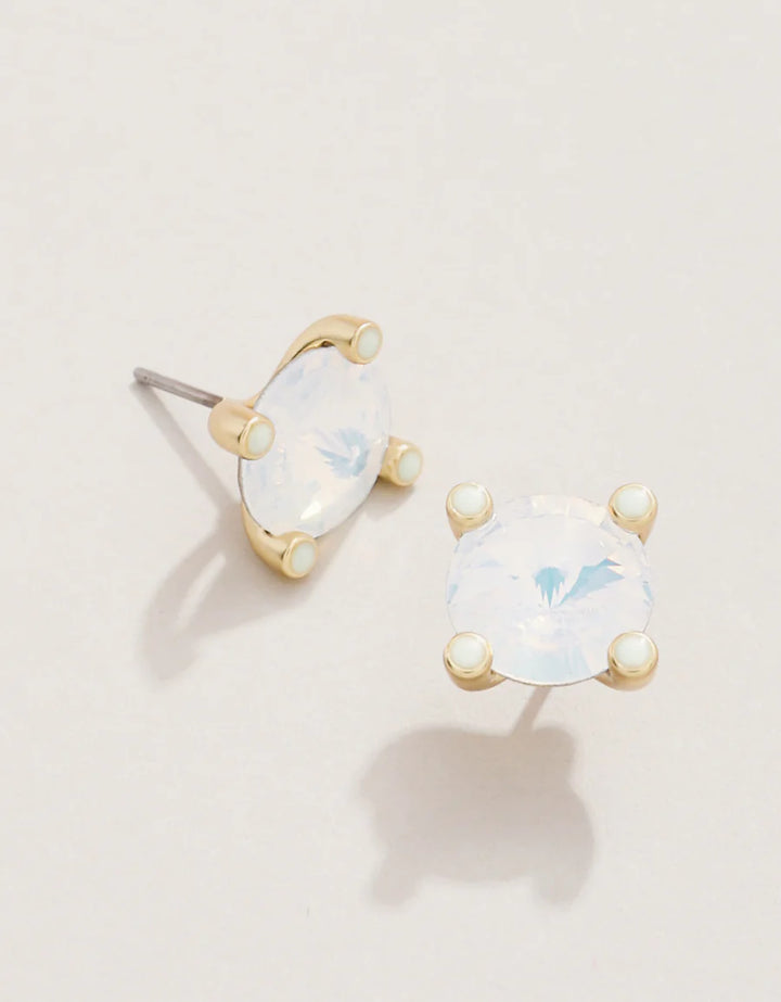 CLARA STUD EARRINGS WHITE OPAL