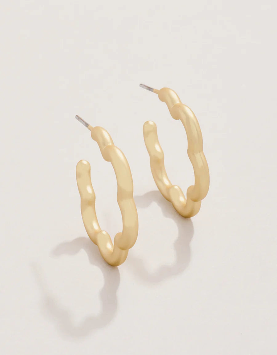 BUBBLY DAISY HOOP EARRINGS GOLD