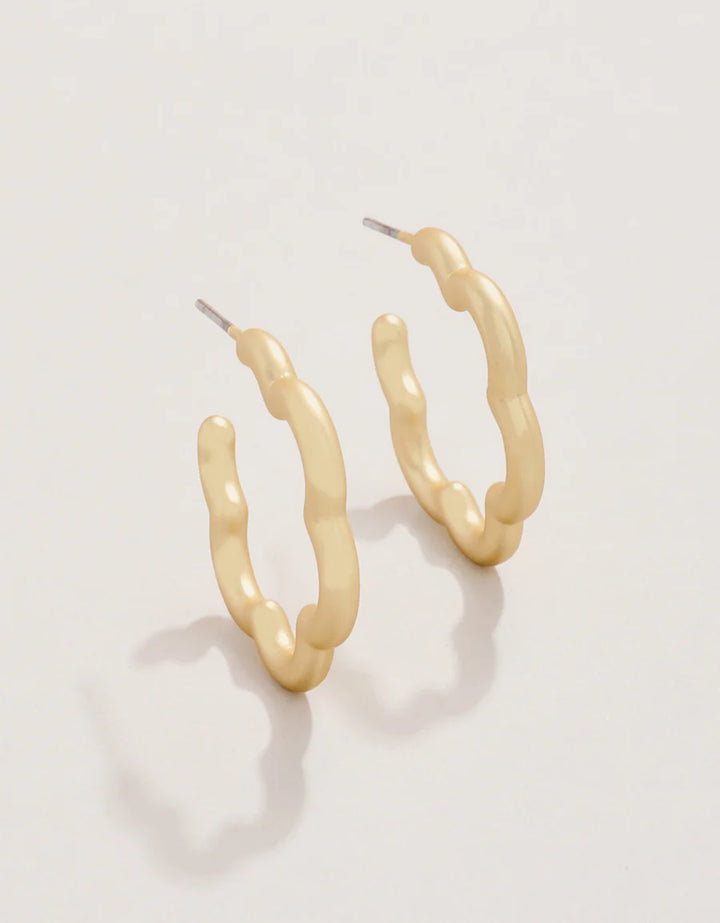 BUBBLY DAISY HOOP EARRINGS GOLD