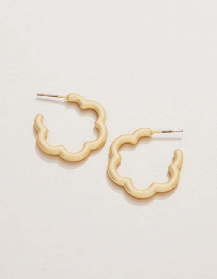 BUBBLY DAISY HOOP EARRINGS GOLD