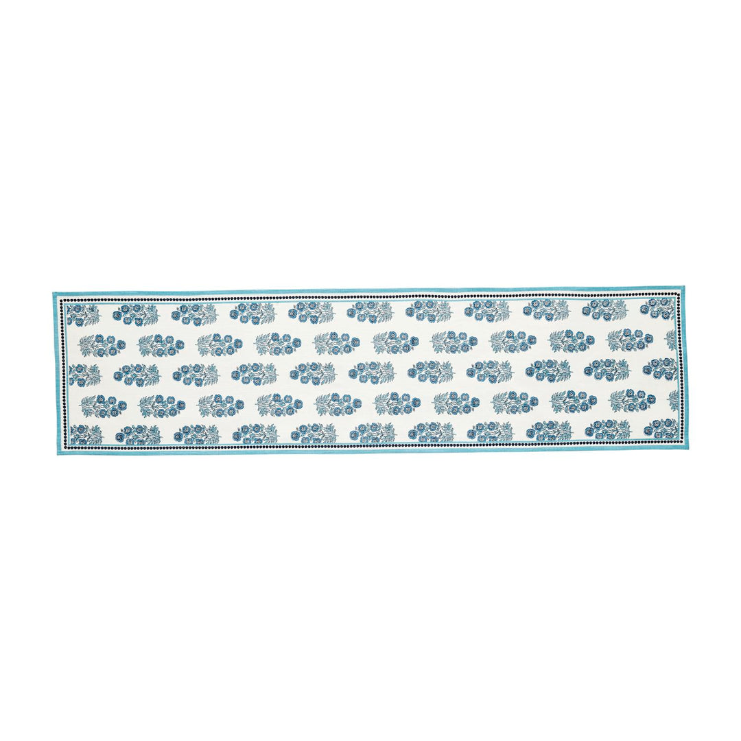 BLUE BLOCK PRINT TABLE RUNNER