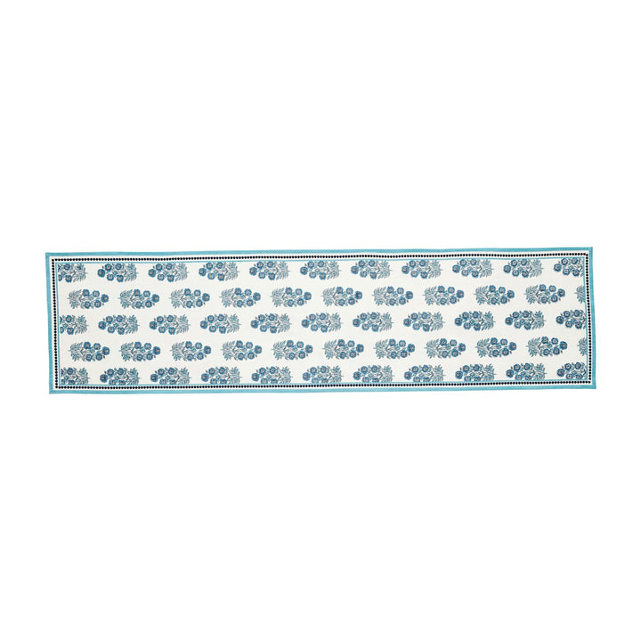 BLUE BLOCK PRINT TABLE RUNNER