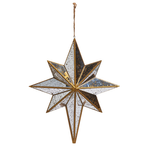 DISTRESSED MIRROR STAR ORNAMENT