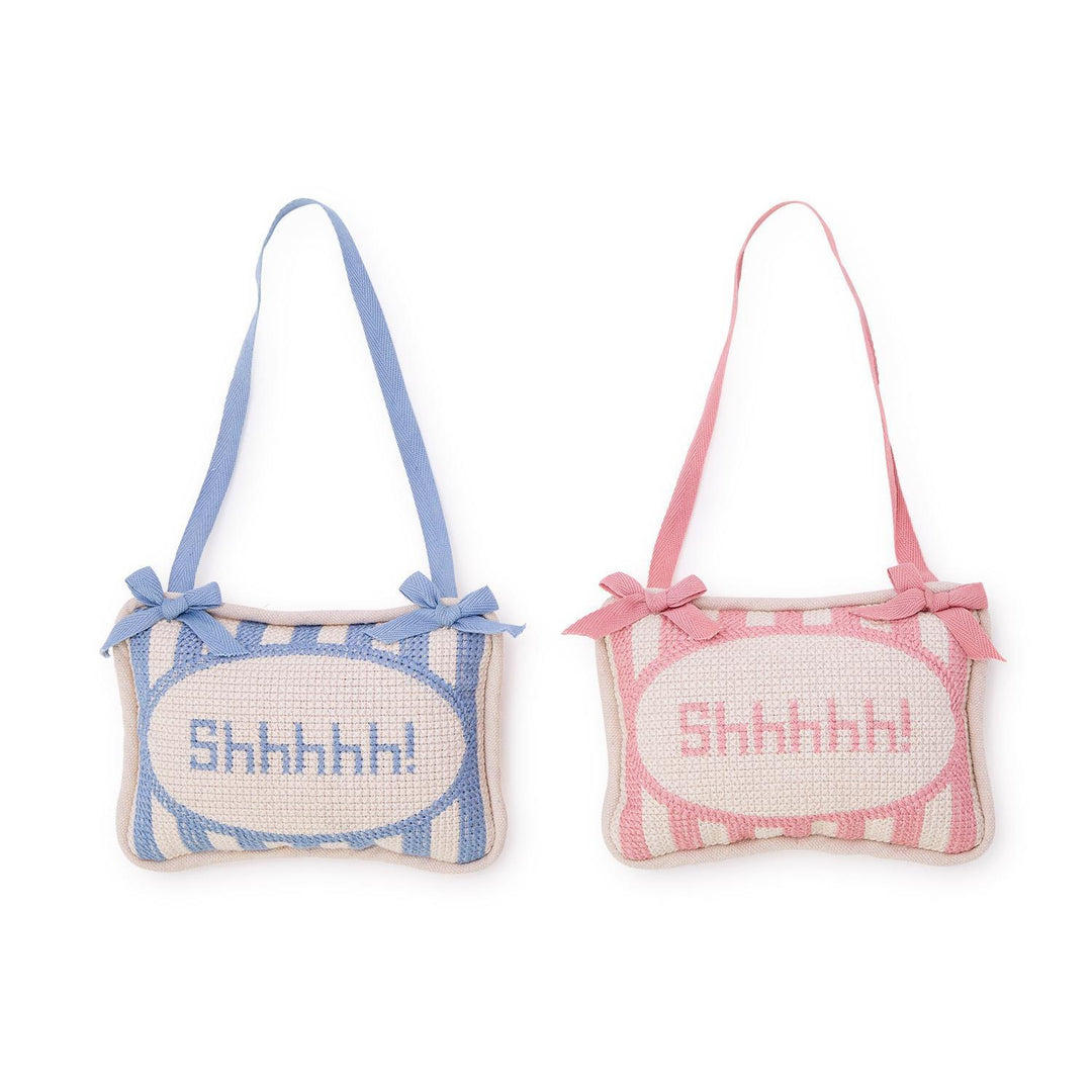 SHHHH! EMBROIDERED PILLOW DOOR HANGER