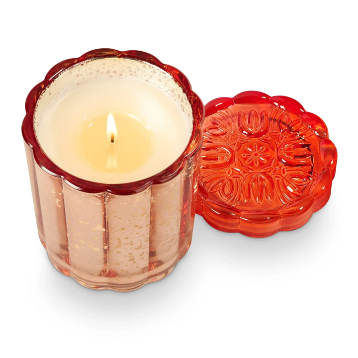 BLOOD ORANGE FLOURISH GLASS CANDLE