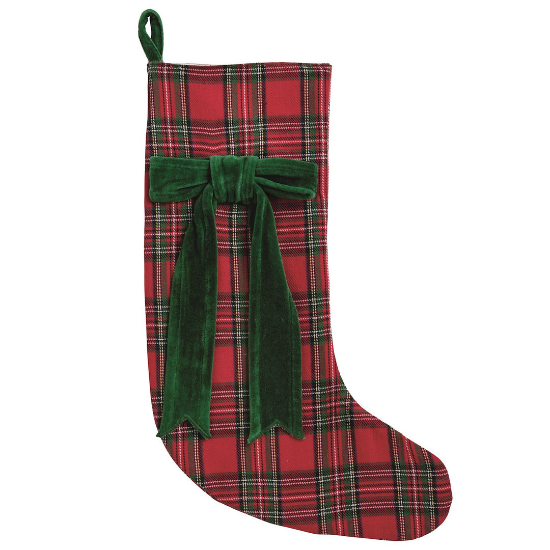 GREEN BOW TARTAN STOCKING