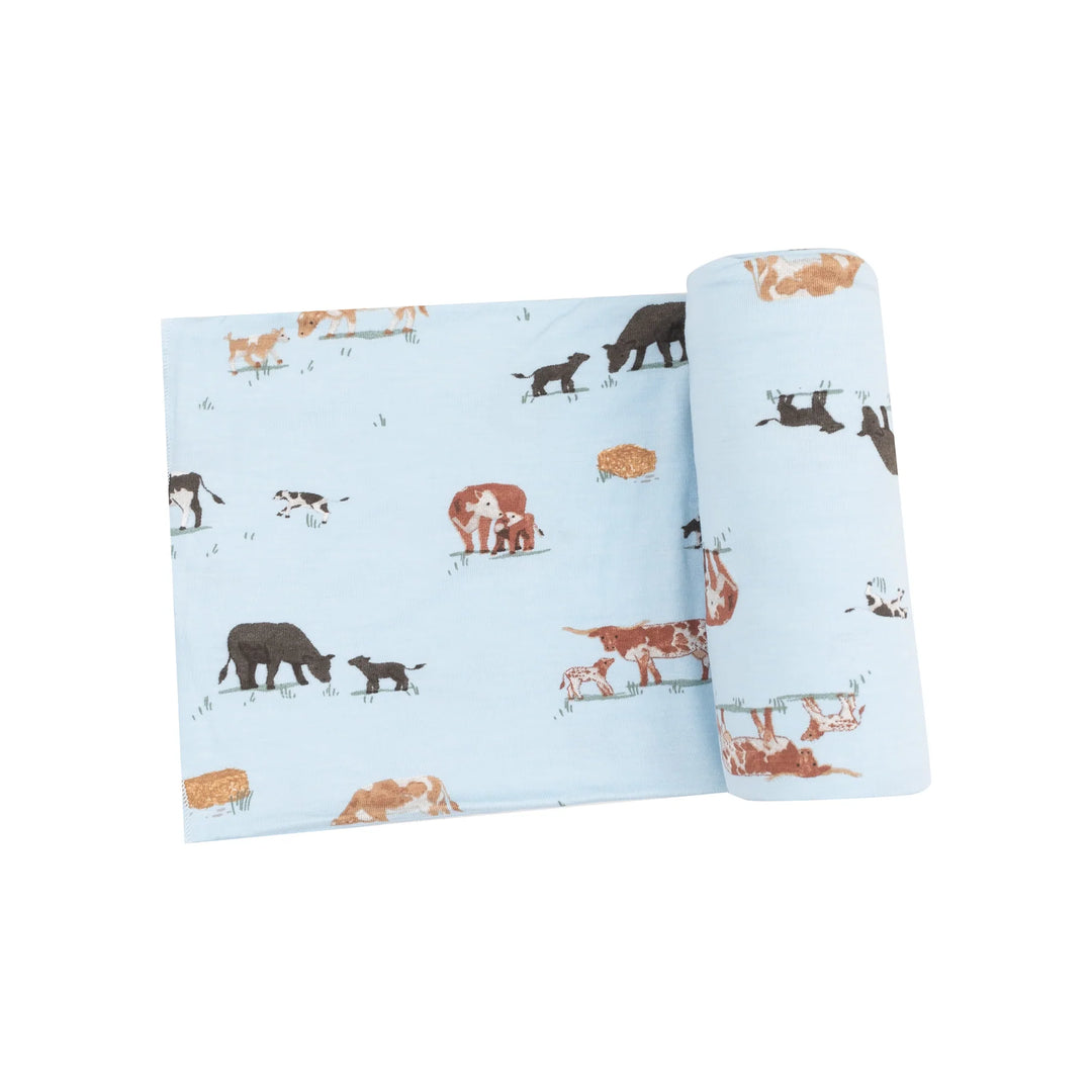COW FAMILIES SWADDLE BLANKET