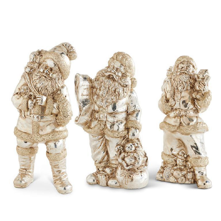 Antique silver santas in three styles