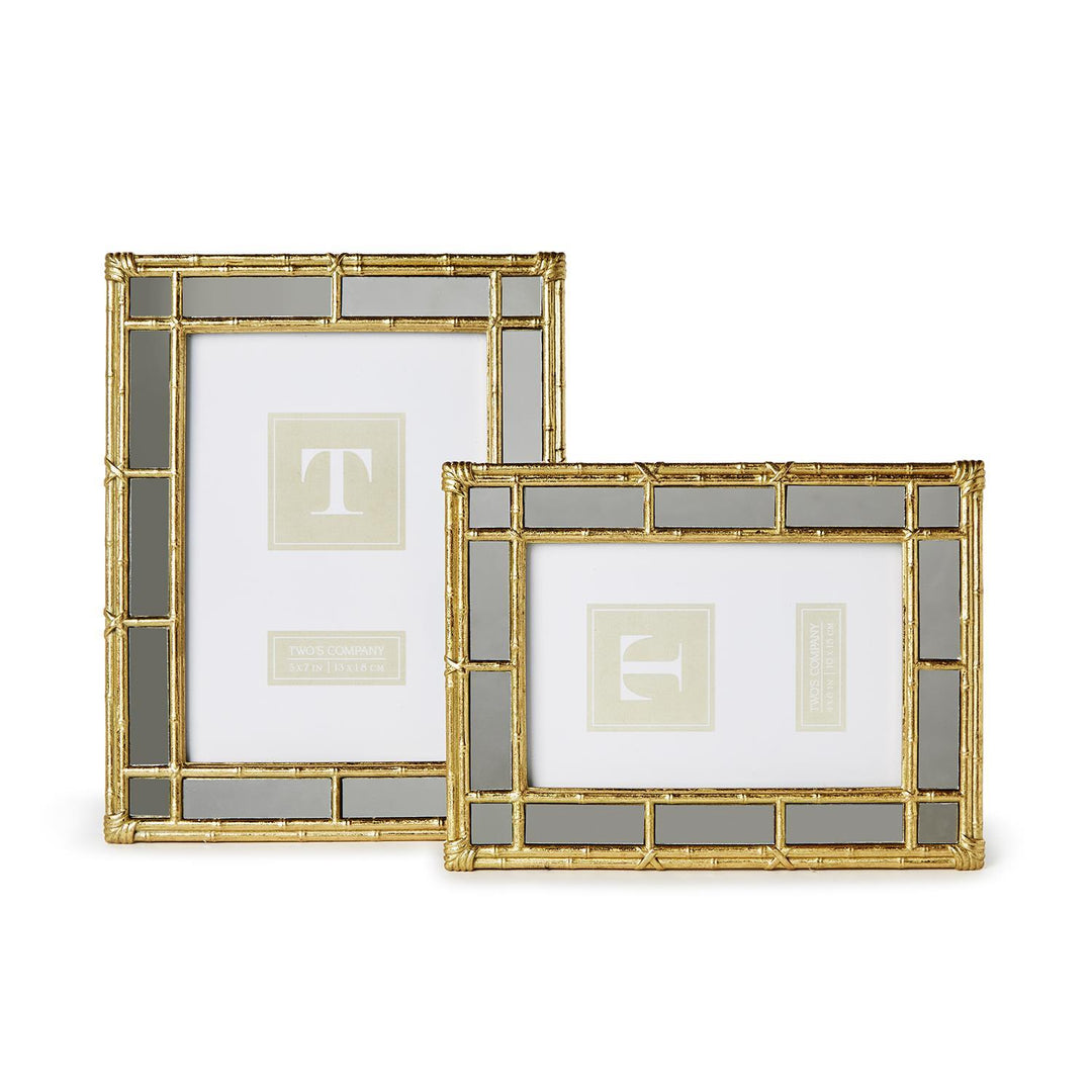 GOLD MIRROR EDGE BAMBOO PHOTO FRAME