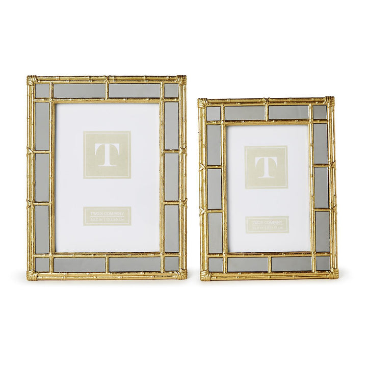 GOLD MIRROR EDGE BAMBOO PHOTO FRAME