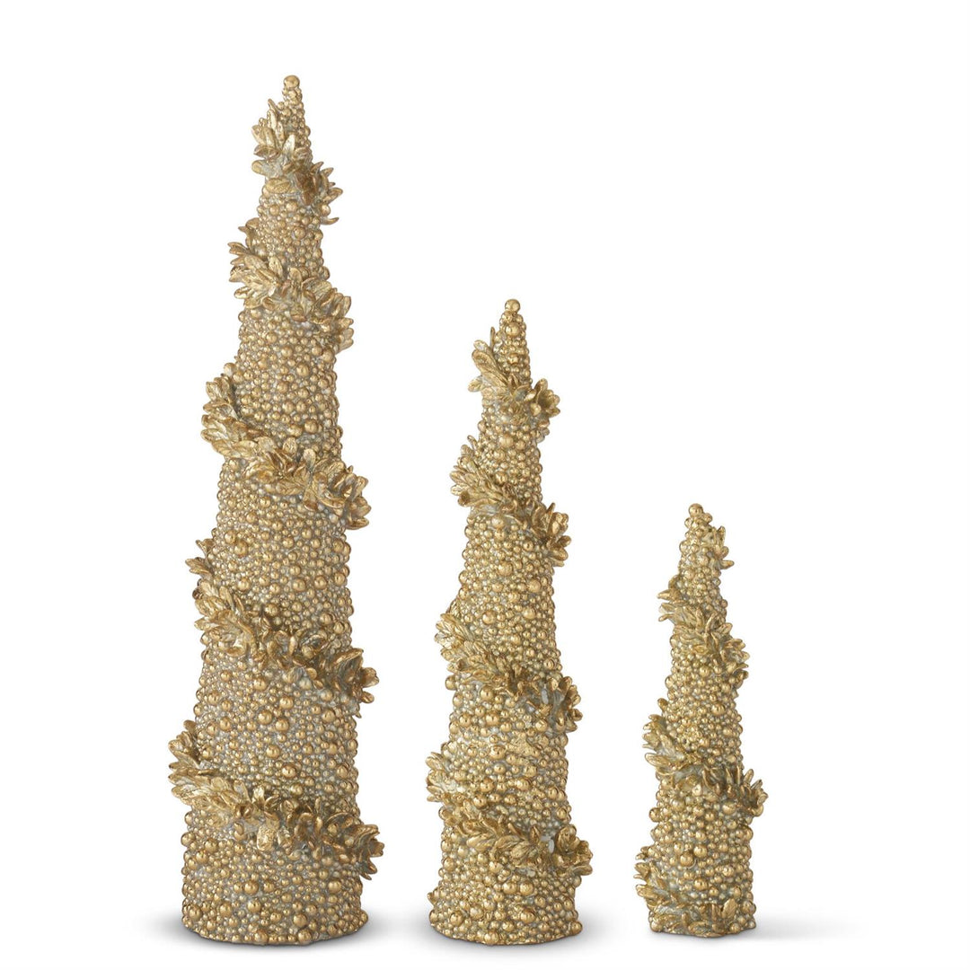 GOLD GARLAND WRAPPED BEAD TREE