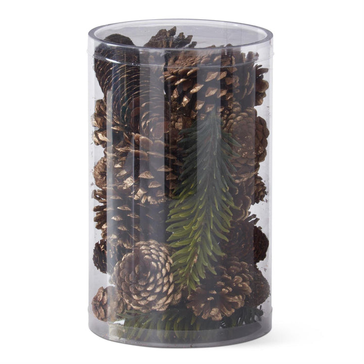gold tipped pinecones and pinesprings