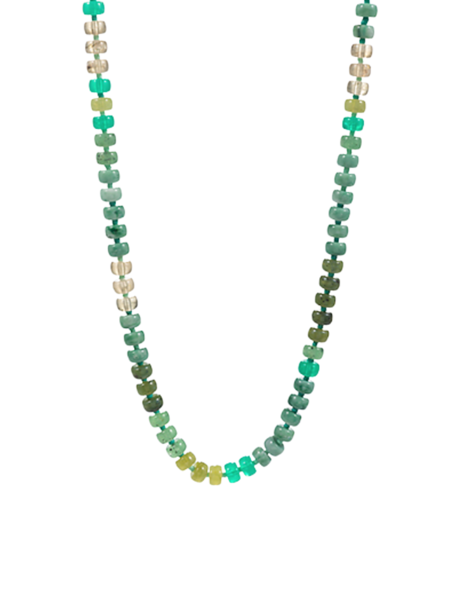 GREEN OMBRE BEADED NECKLACE
