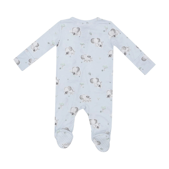 BLUE ELEPHANTS ZIPPER FOOTIE