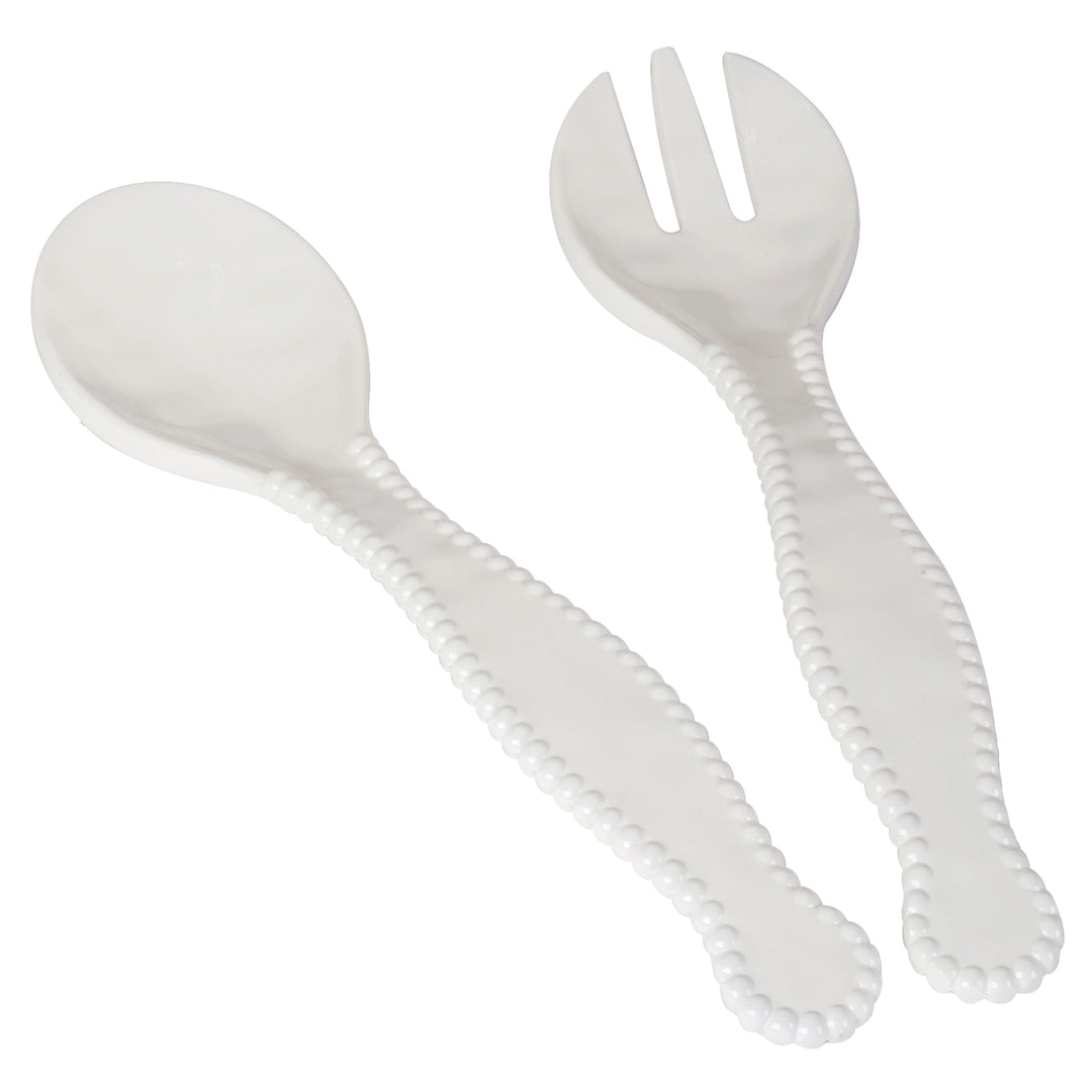 CREAM PERLETTE SALAD SERVER SET