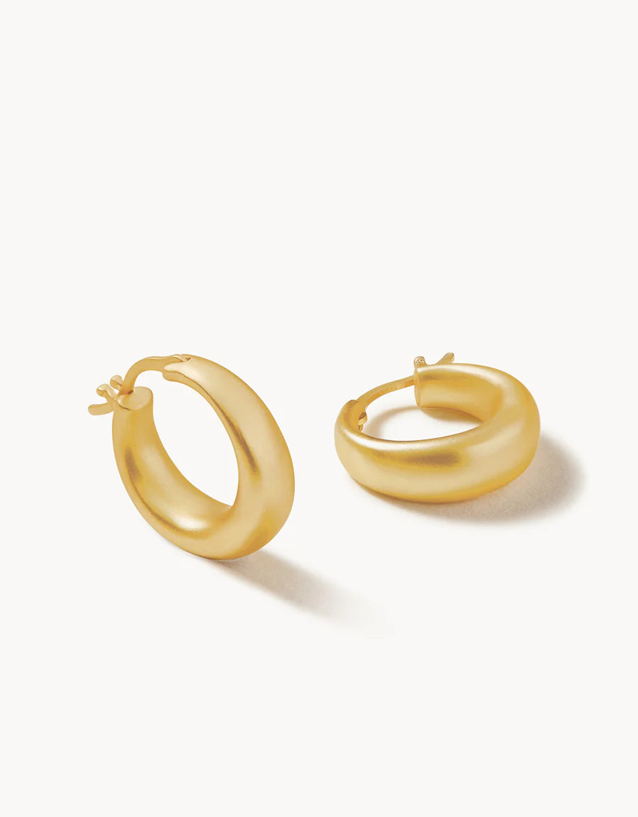 GOLD MOD BALLON HOOP EARRINGS
