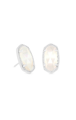 ELLIE STUD EARRINGS, RHODIUM IVORY MOTHER OF PEARL