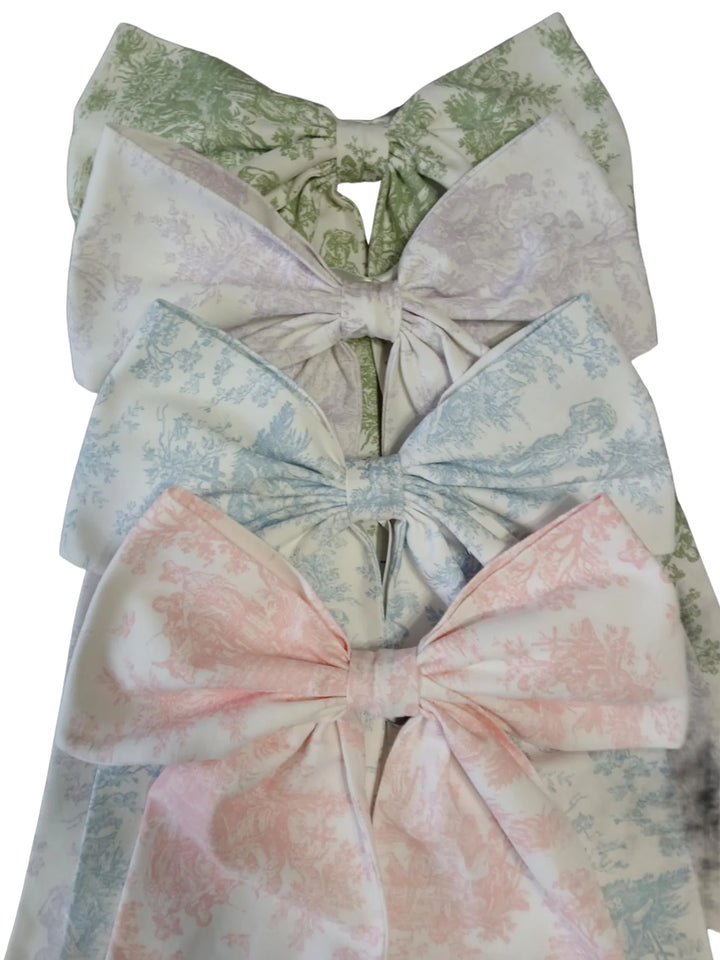 ALL COLORS OF THE HAND STITCHED BOWS IN TOILE
