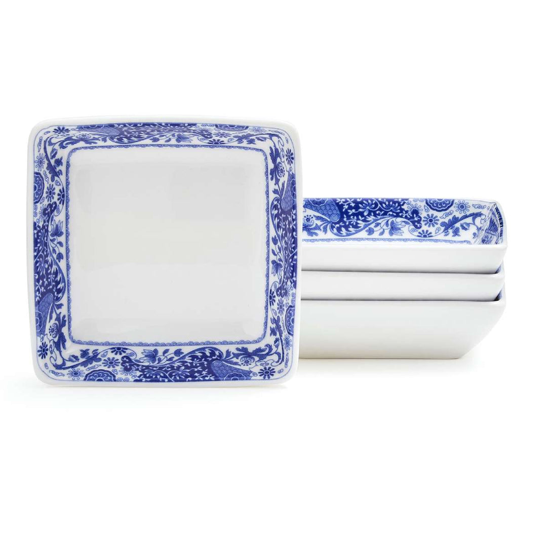BLUE ITALIAN BROCATO 3" SQUARE DISHES SET