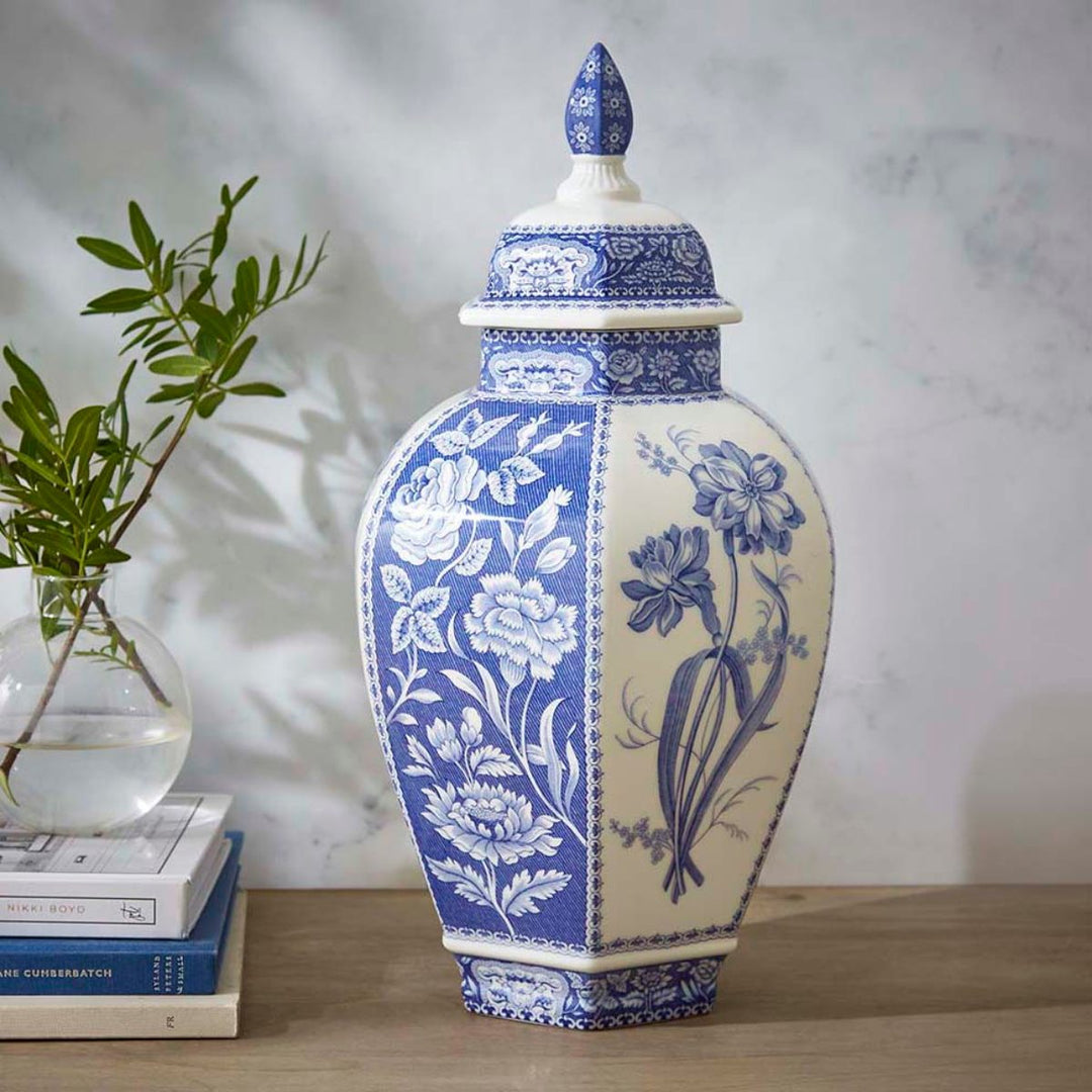 BLUE ITALIAN FLORAL GINGER JAR