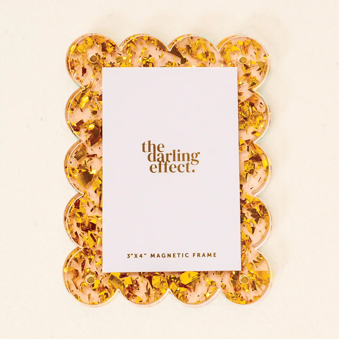 GOLD CONFETTI MINI ACRYLIC MAGNETIC PICTURE FRAME