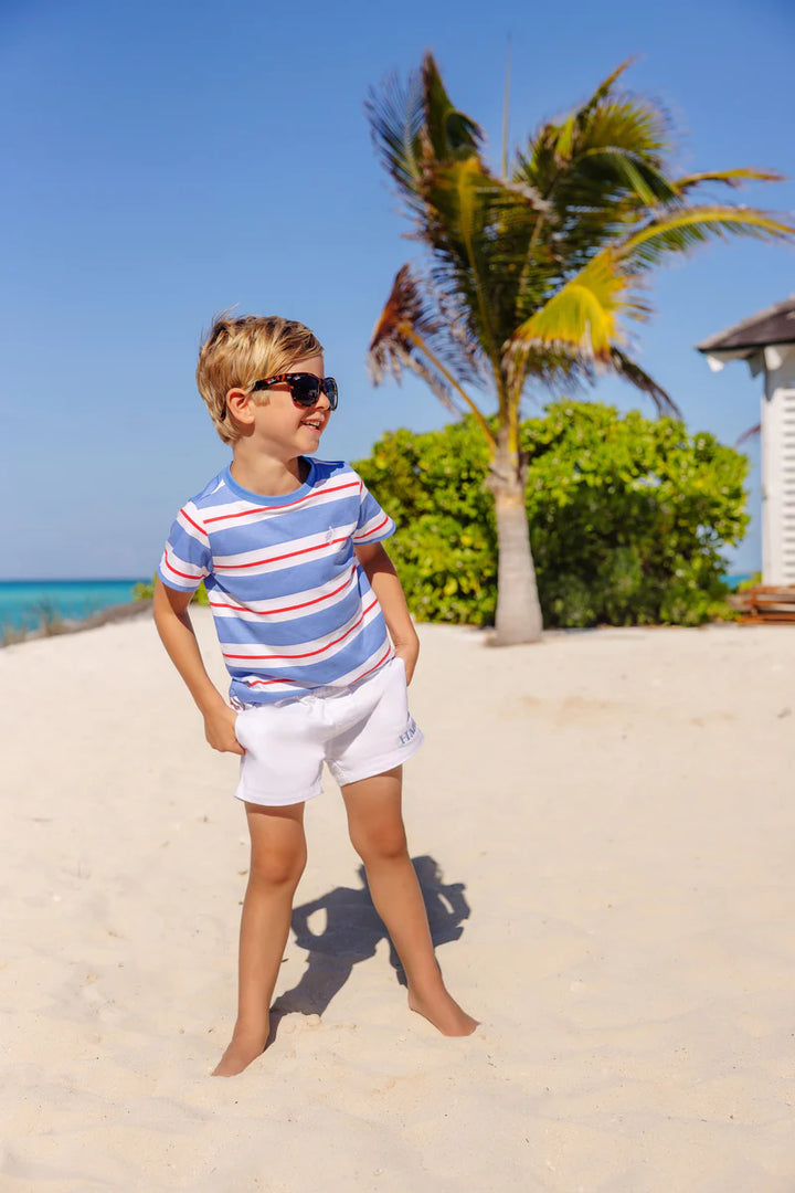 BARBADOS BLUE, RICHMOND RED STRIPE & WHITE CARTER CREWNECK