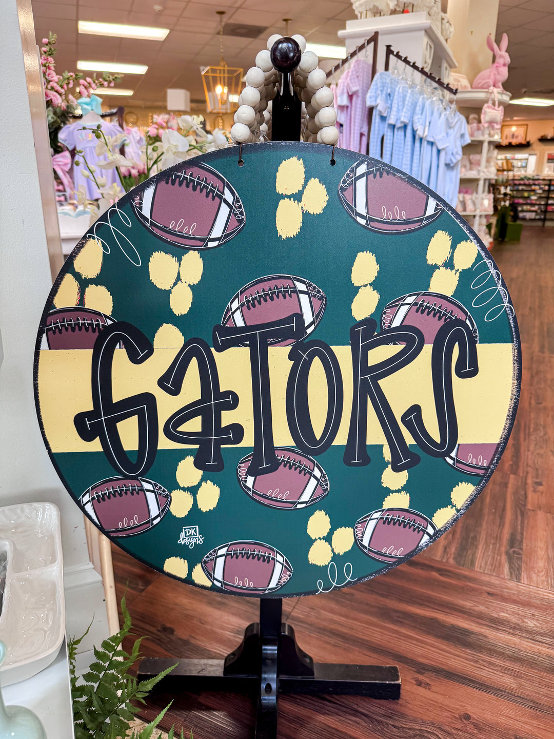 GREEN & GOLD FOOTBALL GATORS DOOR HANGER