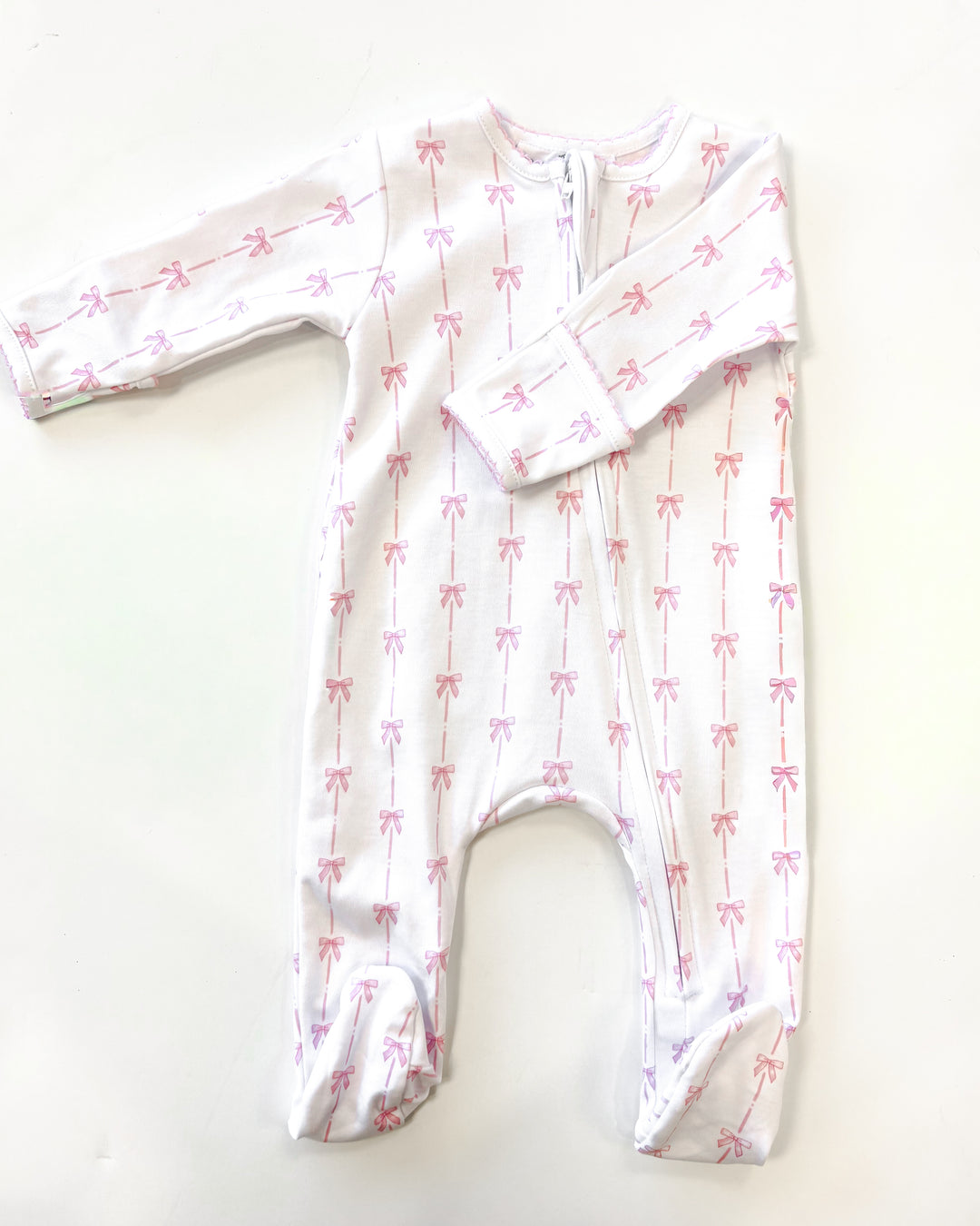 PINK BOW AMELIA'S CLASSICS ZIPPER FOOTIE