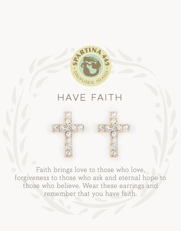 HAVE FAITH/CROSS SEA LA VIE EARRINGS