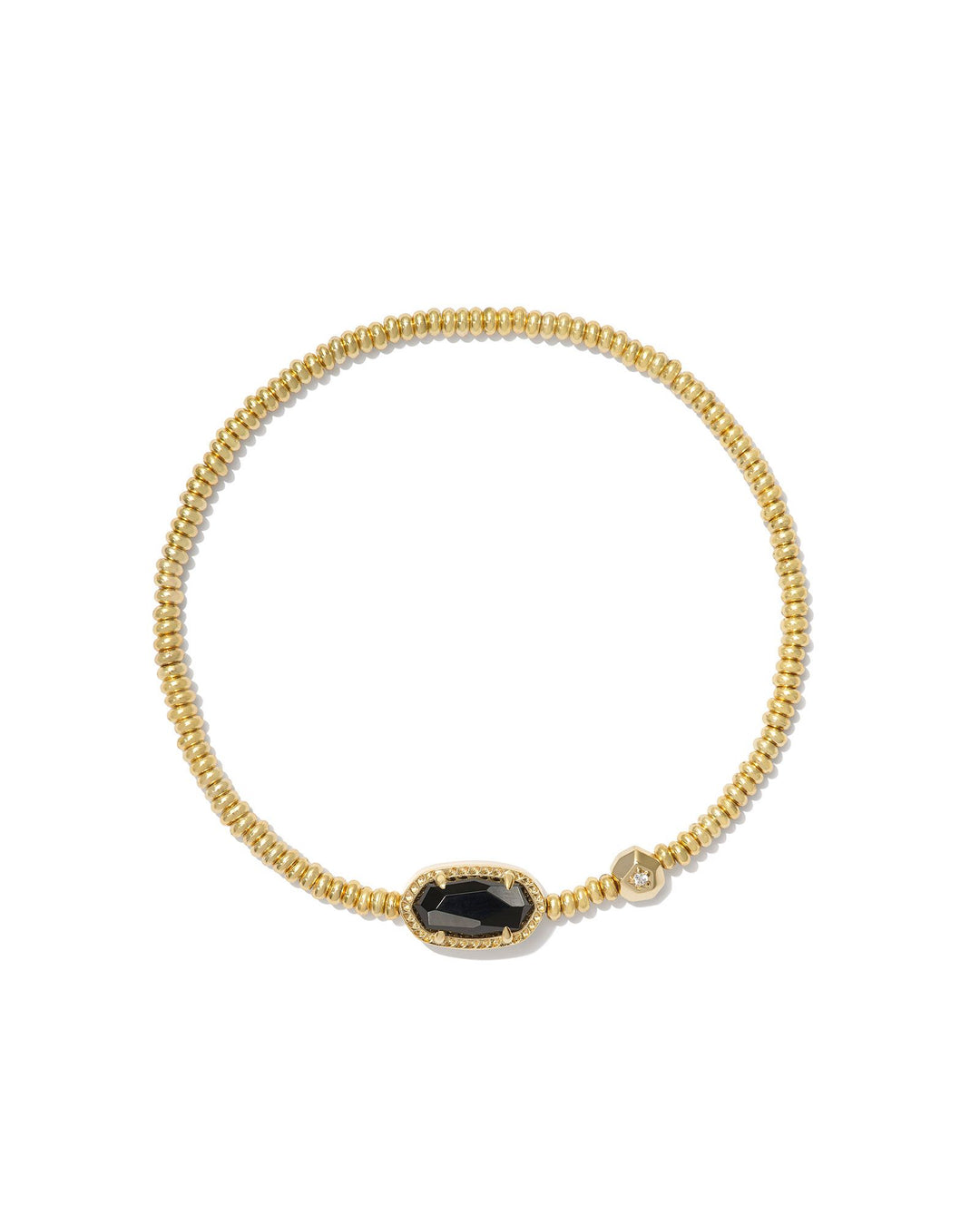 GRAYSON STRETCH BRACELET, GOLD BLACK AGATE