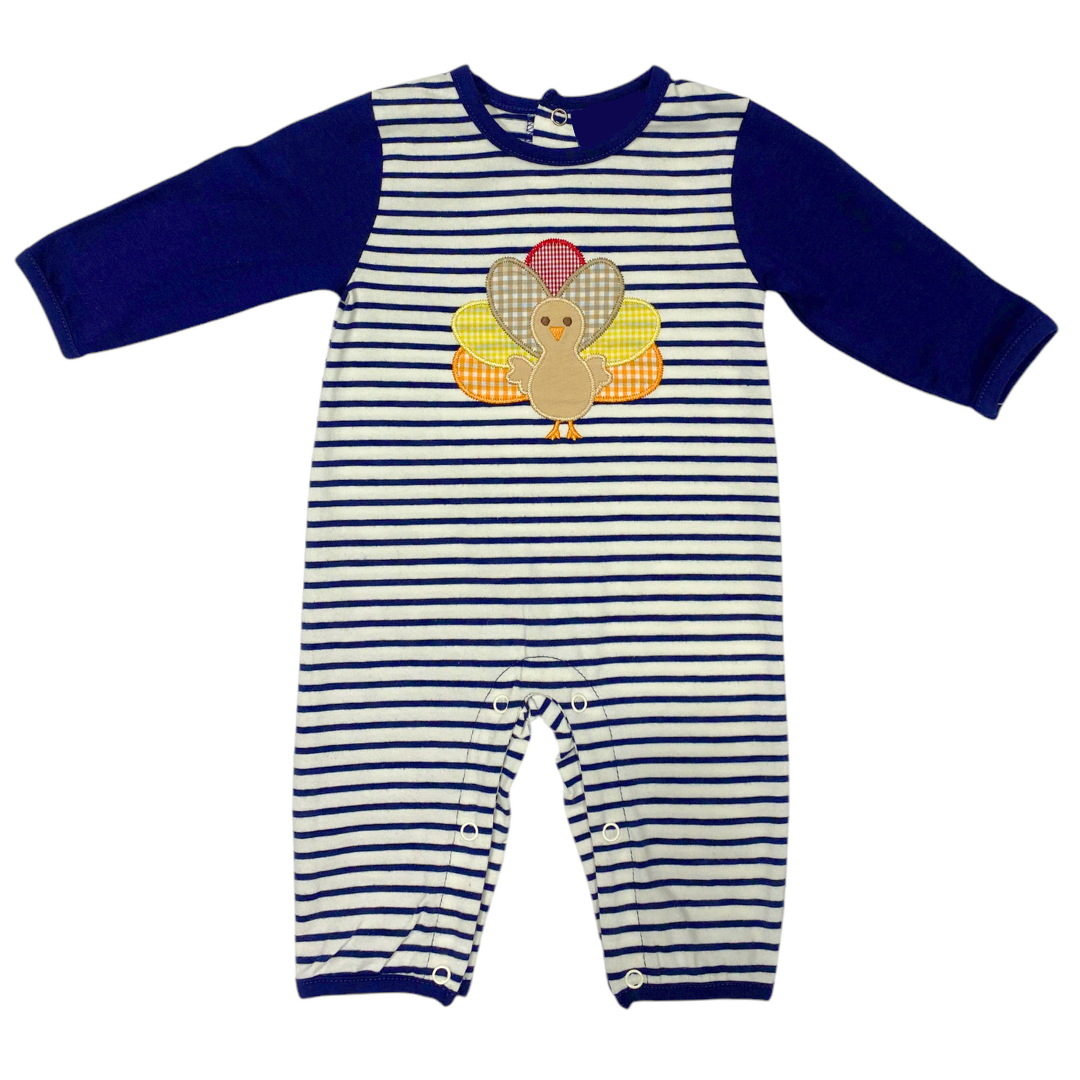 TURKEY APPLIQUE BOYS ROMPER