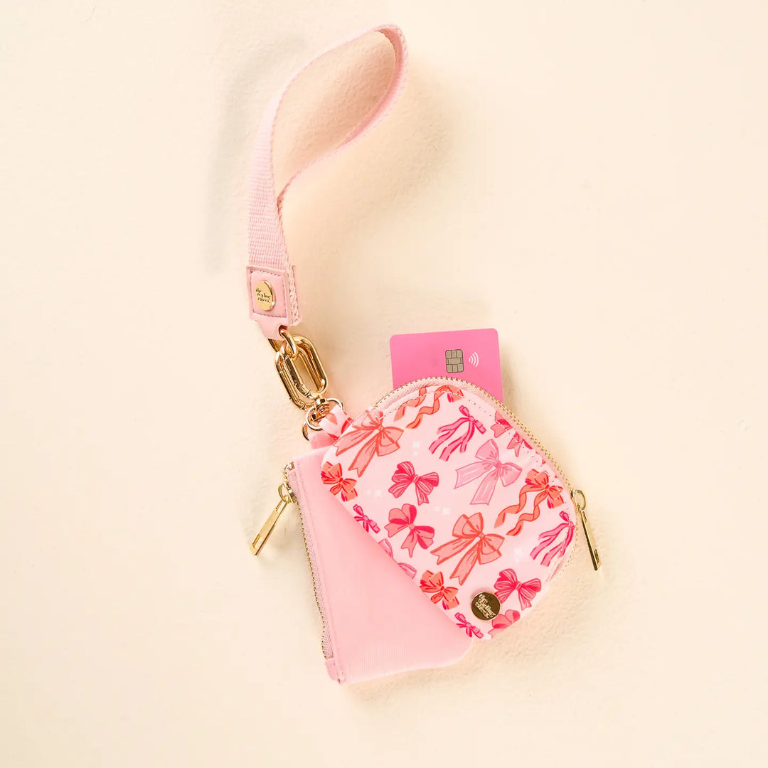 BLUSHING BOWS DYNAMIC DUO POUCH WRISTLET