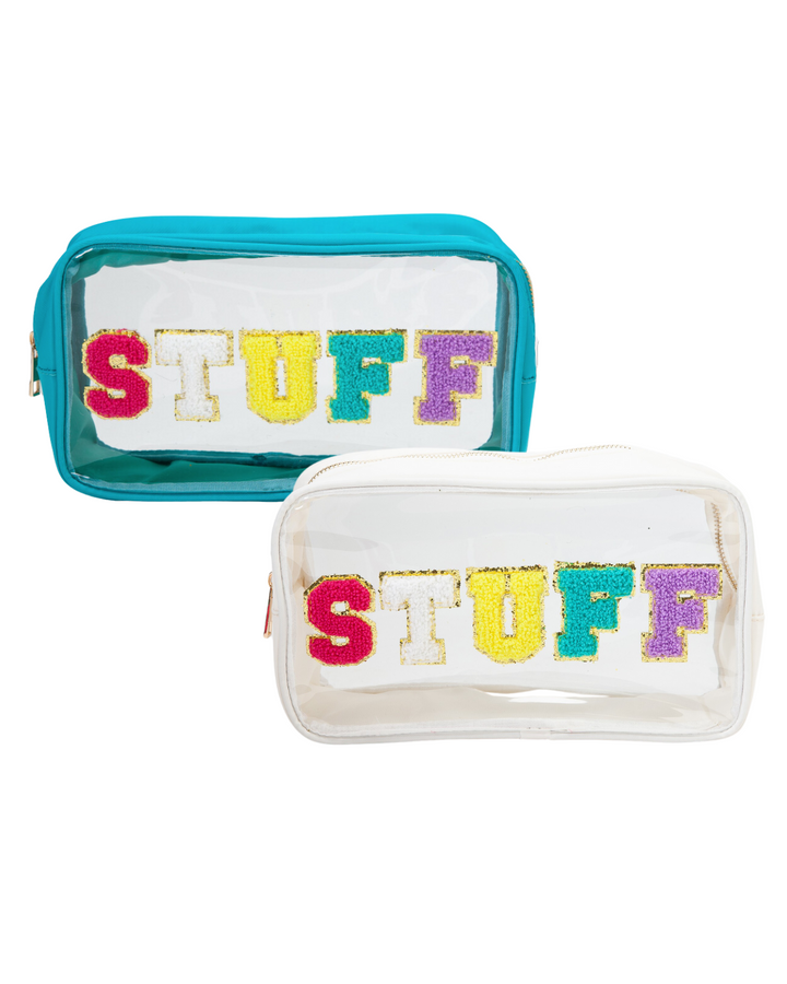 LARGE CLEAR STUFF TRAVEL MAKEUP POUCH