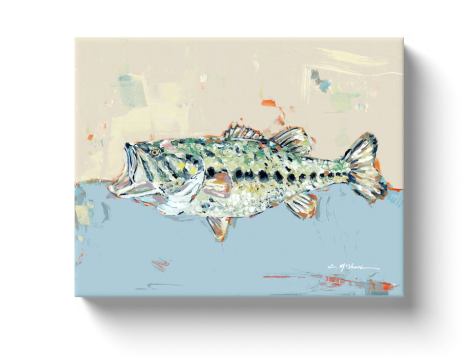 GONE FISHIN' BLUE CANVAS PRINT